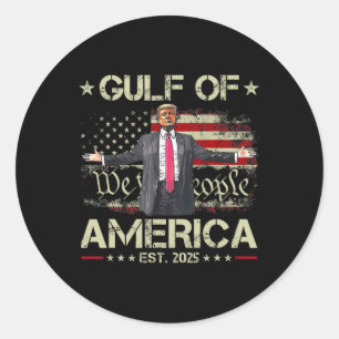 Funny Trump Golf of US America Est 2025 US Amerika Runder Aufkleber