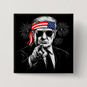 Funny Trump Golf of USA Amerika 2025 4. Juli Button (Vorderseite)