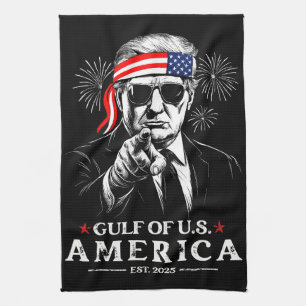 Funny Trump Golf of USA Amerika 2025 4. Juli Geschirrtuch