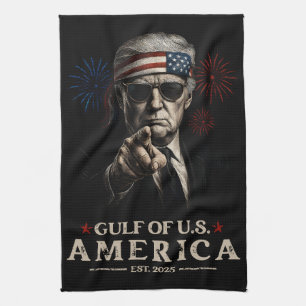 Funny Trump Golf of USA Amerika 2025 4. Juli Geschirrtuch