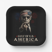 Funny Trump Golf of USA Amerika 2025 4. Juli Pappteller (Vorderseite)