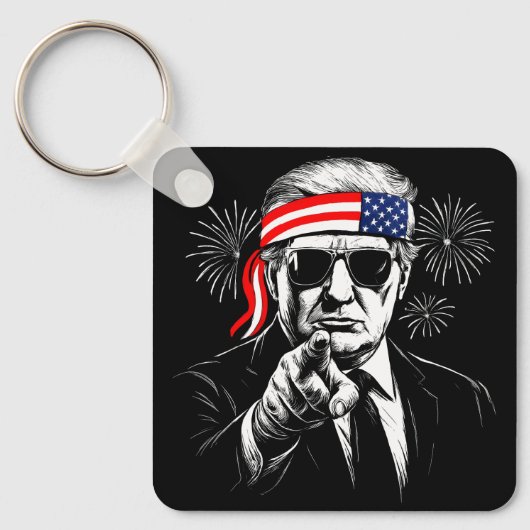 Funny Trump Golf of USA Amerika 2025 4. Juli Schlüsselanhänger (Vorderseite)