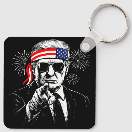 Funny Trump Golf of USA Amerika 2025 4. Juli Schlüsselanhänger (Rückseite)