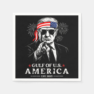 Funny Trump Golf of USA Amerika 2025 4. Juli Serviette