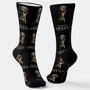 Funny Trump Golf of USA Amerika 2025 4. Juli Socken