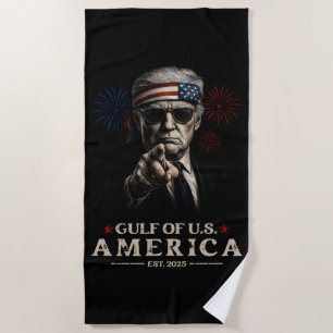 Funny Trump Golf of USA Amerika 2025 4. Juli Strandtuch