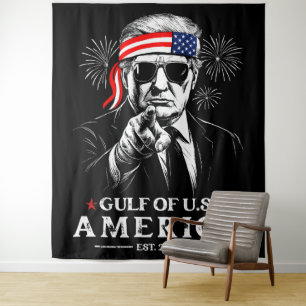 Funny Trump Golf of USA Amerika 2025 4. Juli Wandteppich