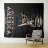 Funny Trump Golf of USA Amerika 2025 4. Juli Wandteppich (Beispiel (Horizontal))