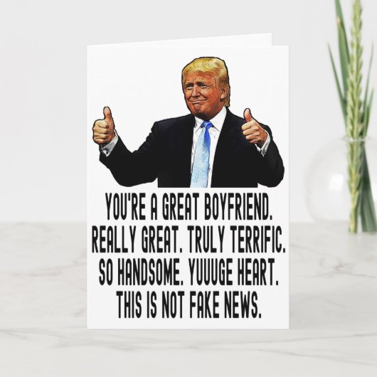 Funny Trump Grußkarte für Boyfriend Karte (Vorderseite)