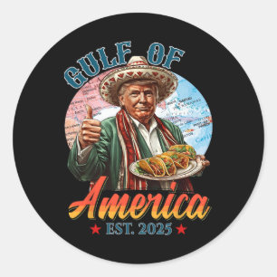 Funny Trump Gulf of US America 2025 Funny Graphic Runder Aufkleber