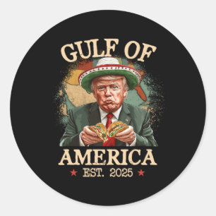 Funny Trump Gulf of US America 2025 Trump Merchand Runder Aufkleber