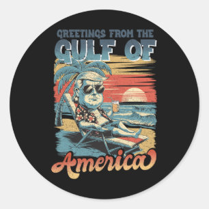 Funny Trump Gulf of US America 2025 Trump Merchand Runder Aufkleber