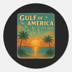 Funny Trump Gulf of US America 2025 Trump Merchand Runder Aufkleber