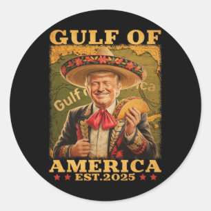 Funny Trump Gulf of US America 2025 Trump Merchand Runder Aufkleber