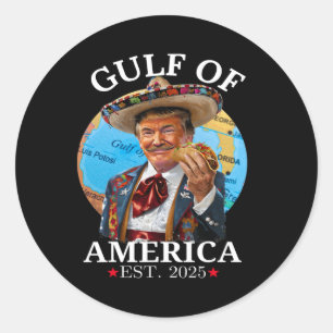 Funny Trump Gulf of US America 2025 Trump Merchand Runder Aufkleber