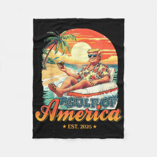 Funny Trump Gulf of US America Est 2025 Fleecedecke