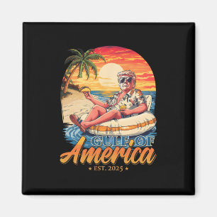 Funny Trump Gulf of US America Est 2025 Magnet