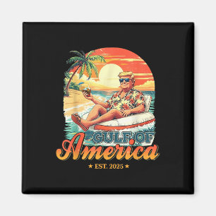 Funny Trump Gulf of US America Est 2025 Magnet