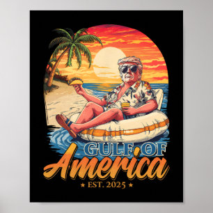 Funny Trump Gulf of US America Est 2025 Poster