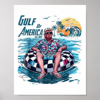 Funny Trump Gulf of US America Est 2025 Poster