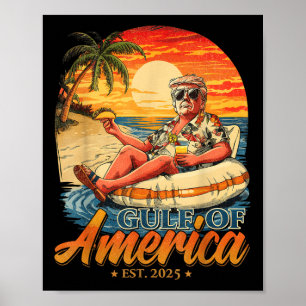 Funny Trump Gulf of US America Est 2025 Poster
