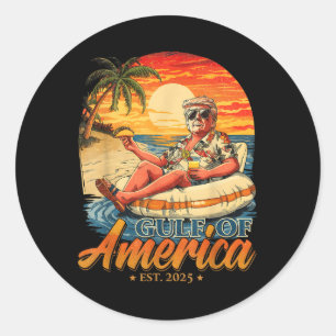 Funny Trump Gulf of US America Est 2025 Runder Aufkleber
