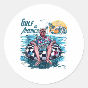 Funny Trump Gulf of US America Est 2025 Runder Aufkleber