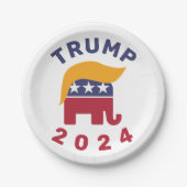 Funny trump haar Papier Plättchen Pappteller (Vorderseite)