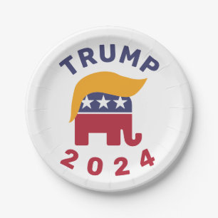 Funny trump haar Papier Plättchen Pappteller