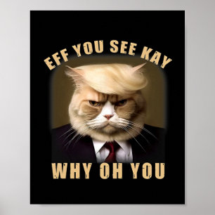 Funny Trump Hair Cat Eff Sie sehen Kay Why You Poster