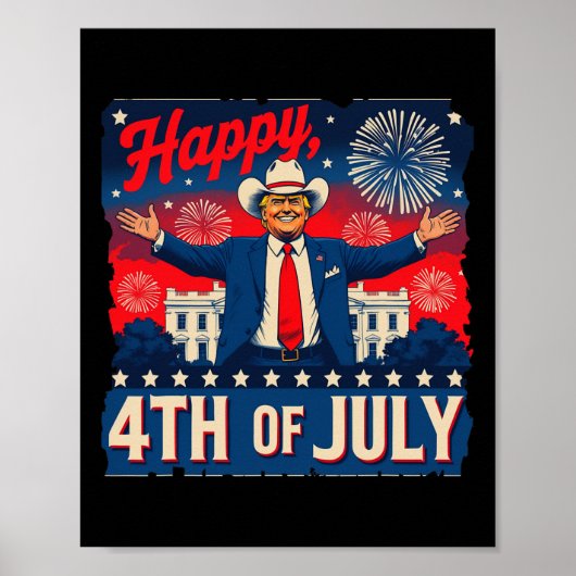 Funny Trump Happy 4th Of July  Poster (Vorne)