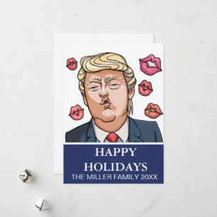 Funny Trump Happy Holidays Holiday Card Feiertagskarte
