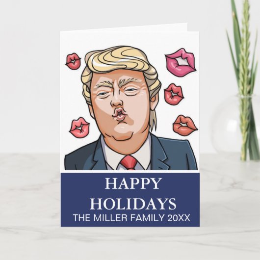 Funny Trump Happy Holidays Holiday Card Karte (Vorderseite)
