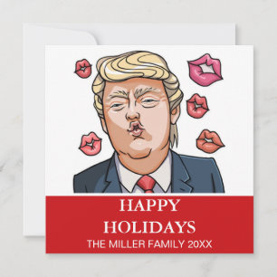 Funny Trump Happy Holidays Holiday Card Karte