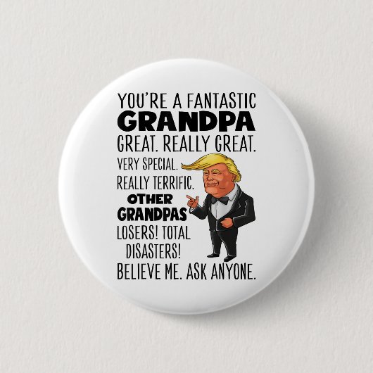 Funny Trump hat einen fantastischen Großvater wirk Button (Vorderseite)