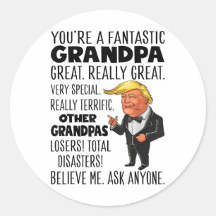 Funny Trump hat einen fantastischen Großvater wirk Runder Aufkleber