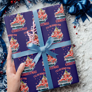 Funny Trump, ich werde zu Weihnachten Zuhause sein Geschenkpapier