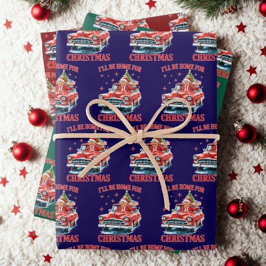 Funny Trump, ich werde zu Weihnachten Zuhause sein Geschenkpapier Set