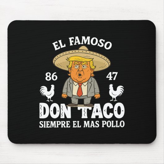 Funny Trump immer Chickens out Meme Let's Go Taco Mousepad (Vorne)