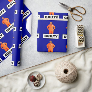 Funny Trump in Orange Guilty Geschenkpapier