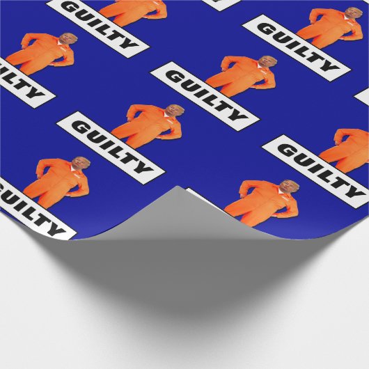 Funny Trump in Orange Guilty Geschenkpapier (Ecke)