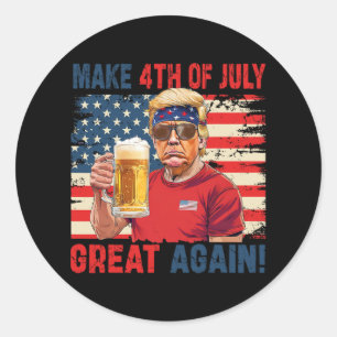 Funny Trump Independence Day macht 4. Juli Grea Runder Aufkleber