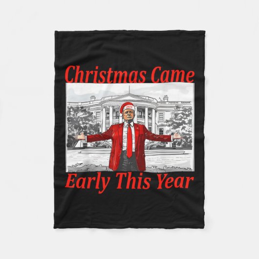 Funny Trump ist Anfang 2024 Weihnachten gekommen 2 Fleecedecke (Vorderseite)