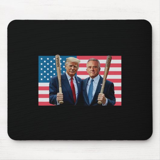 Funny Trump Kennedy Mega Maha Baseball Bat Usa Fla Mousepad (Vorne)