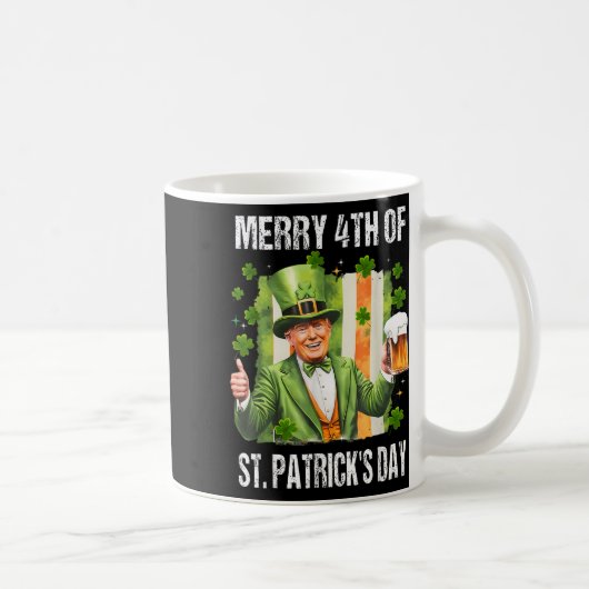 Funny Trump Leprechaun Hat Merry 4. St Patrick Kaffeetasse (Rechts)