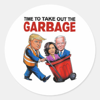 Funny Trump Lover - Zeit, den Müll auszureißen Runder Aufkleber
