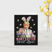 Funny Trump macht Ostern wieder groß Rabbit H Karte (Gelbe Blume)