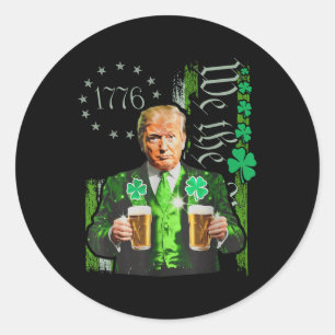 Funny Trump macht St. Patricks Day wieder großarti Runder Aufkleber