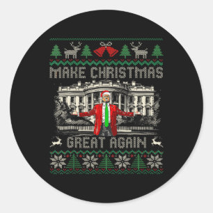 Funny Trump macht Weihnachten wieder großartig, hä Runder Aufkleber