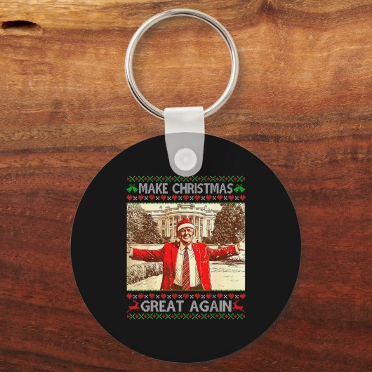 Funny Trump Make Christmas Great Again Xmas Family Schlüsselanhänger (Vorderseite)